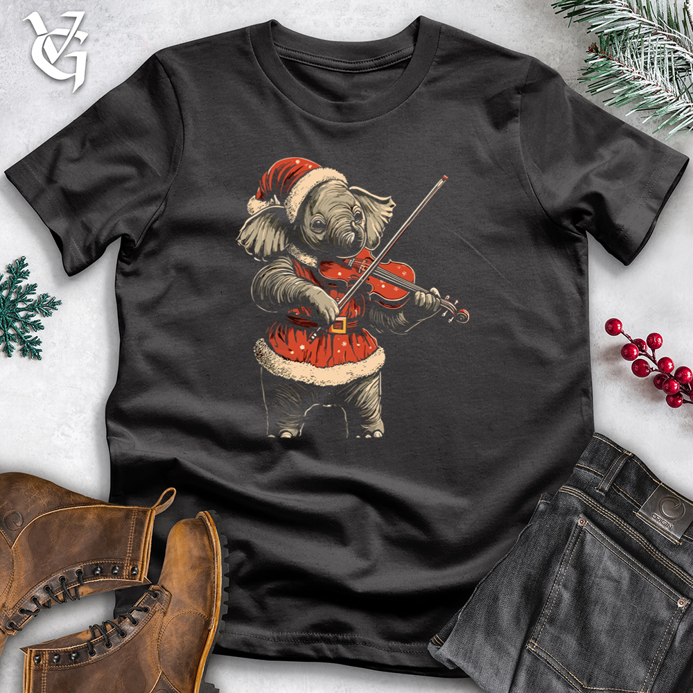 Holiday Elephant Violinist Cotton Tee