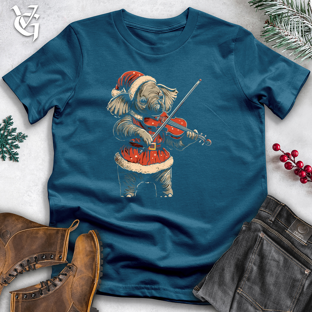 Holiday Elephant Violinist Cotton Tee