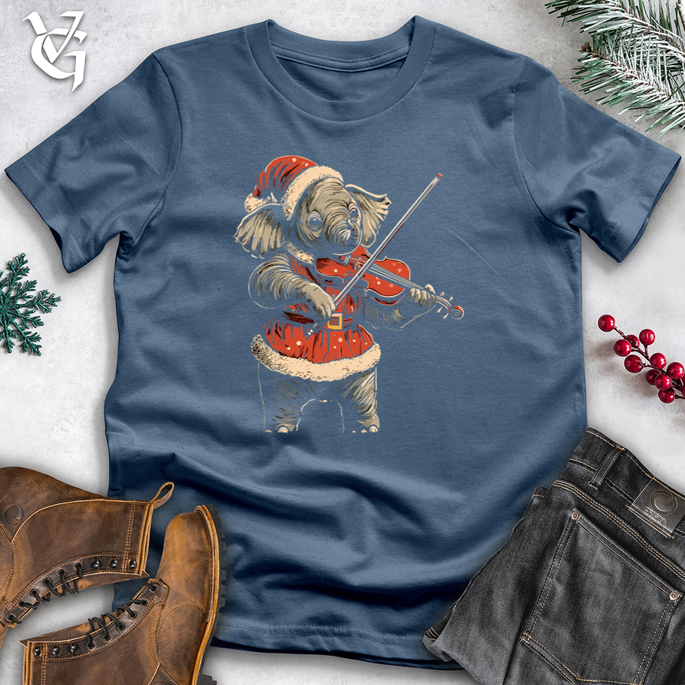 Holiday Elephant Violinist Cotton Tee