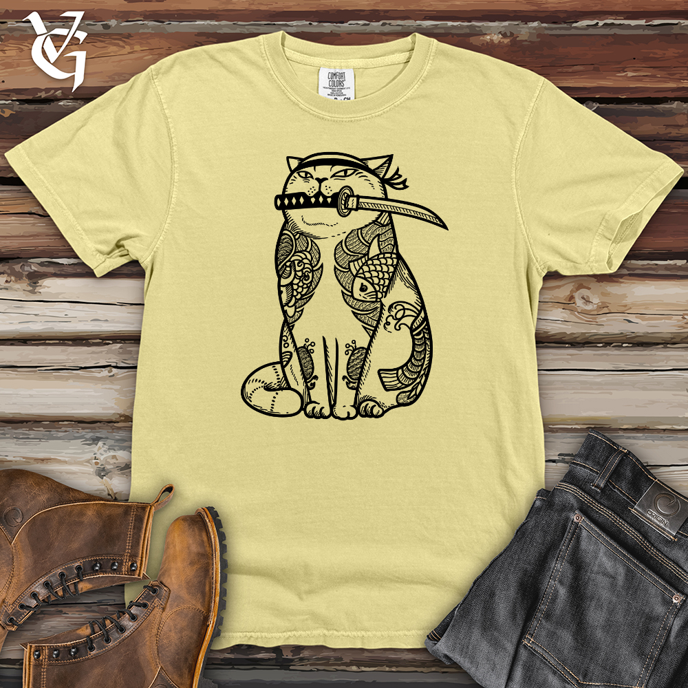 Samurai Cat Heavy Cotton Comfort Colors Tee