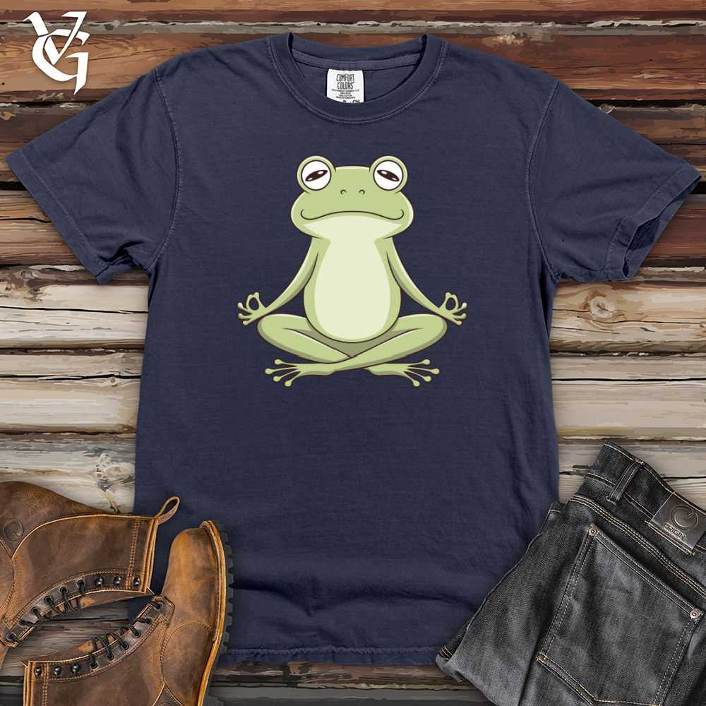 Frog Doing Yoga Heavy Cotton Comfort Colors Tee