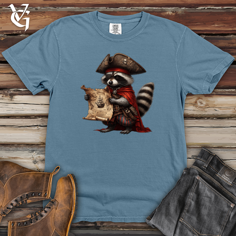 Pirate Raccoon With Treasure Map Heavy Cotton Comfort Colors Tee