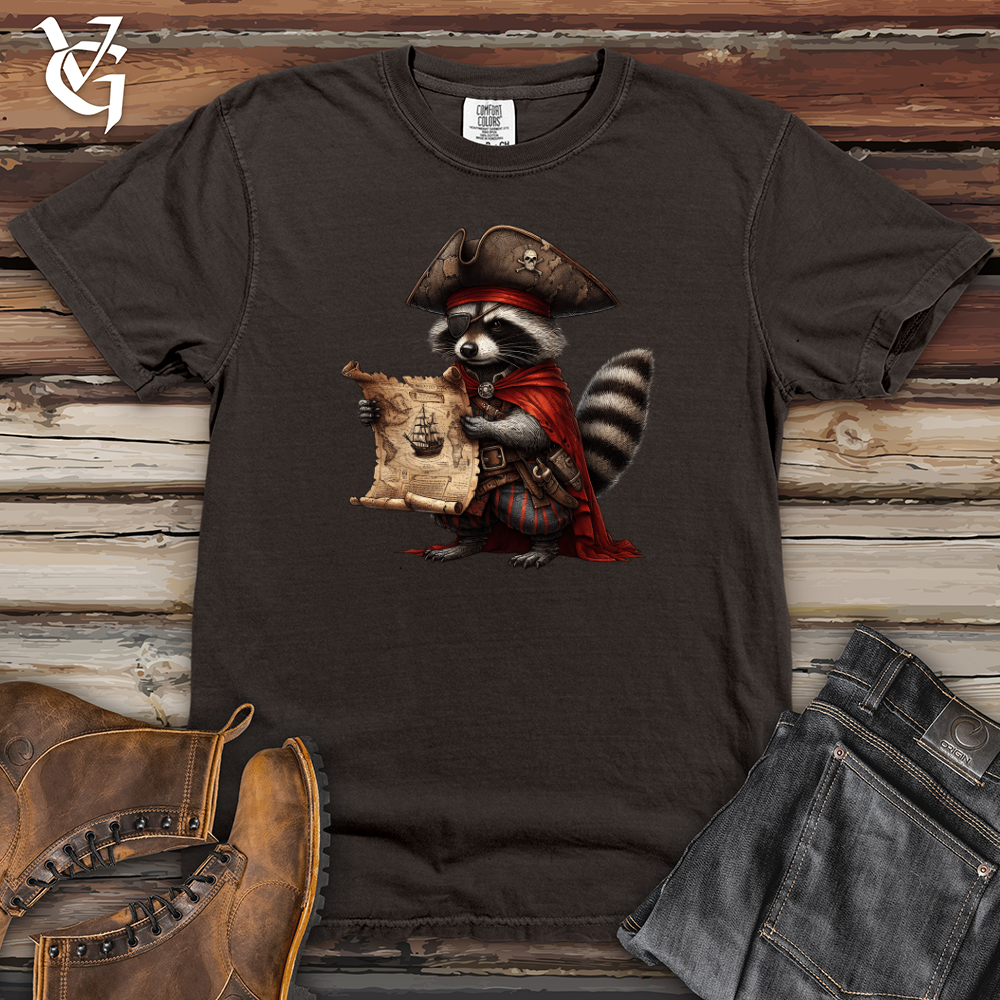 Pirate Raccoon With Treasure Map Heavy Cotton Comfort Colors Tee