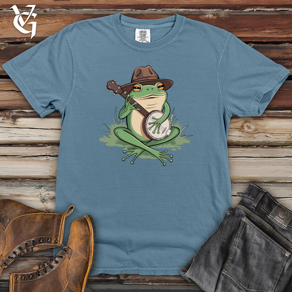 Frog Playing Banjo Heavy Cotton Comfort Colors Tee