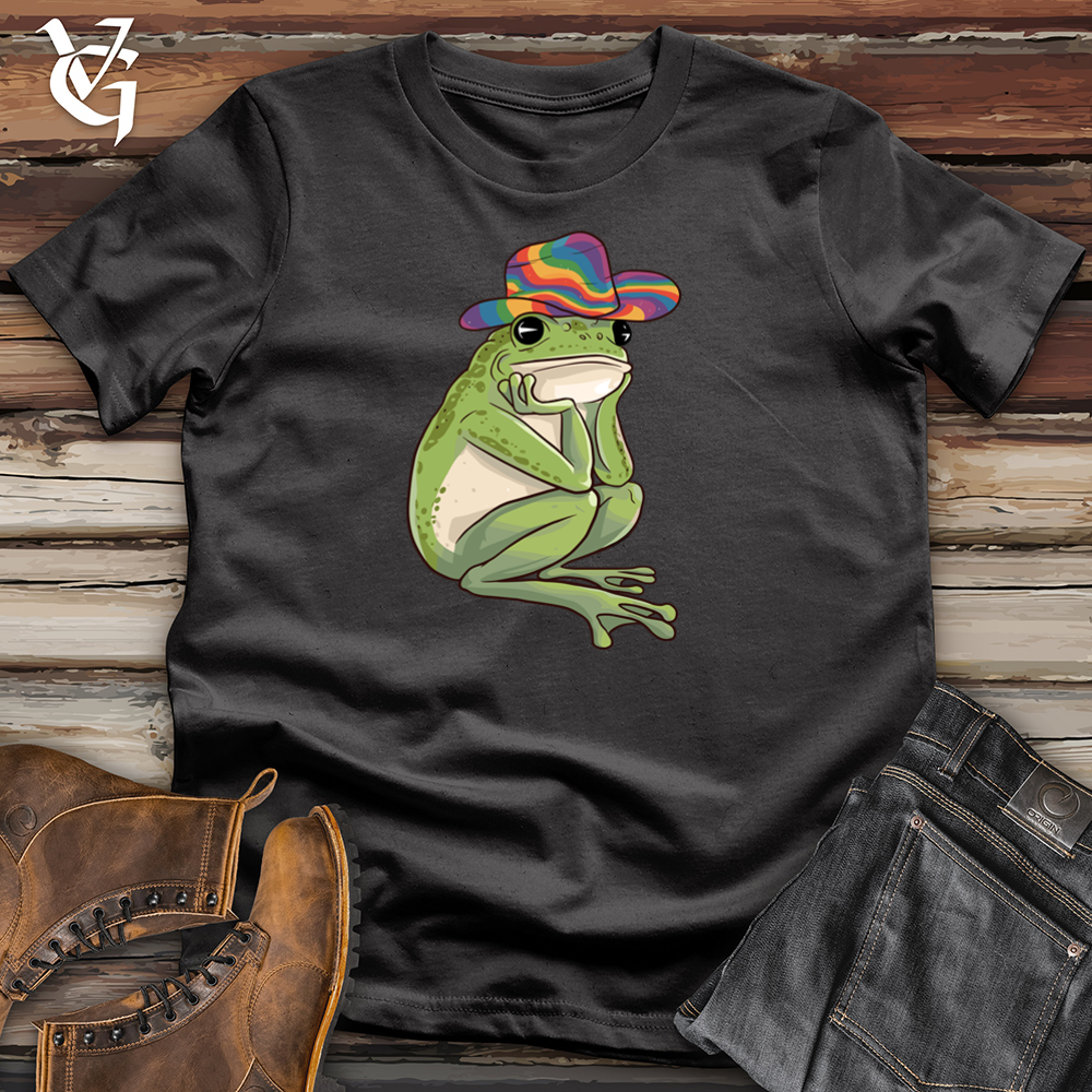 Rainbow Cowboy Hat Frog Cotton Tee