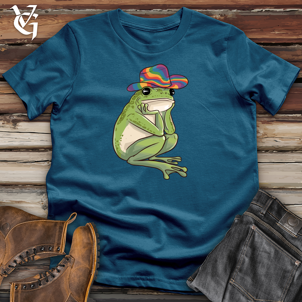 Rainbow Cowboy Hat Frog Cotton Tee