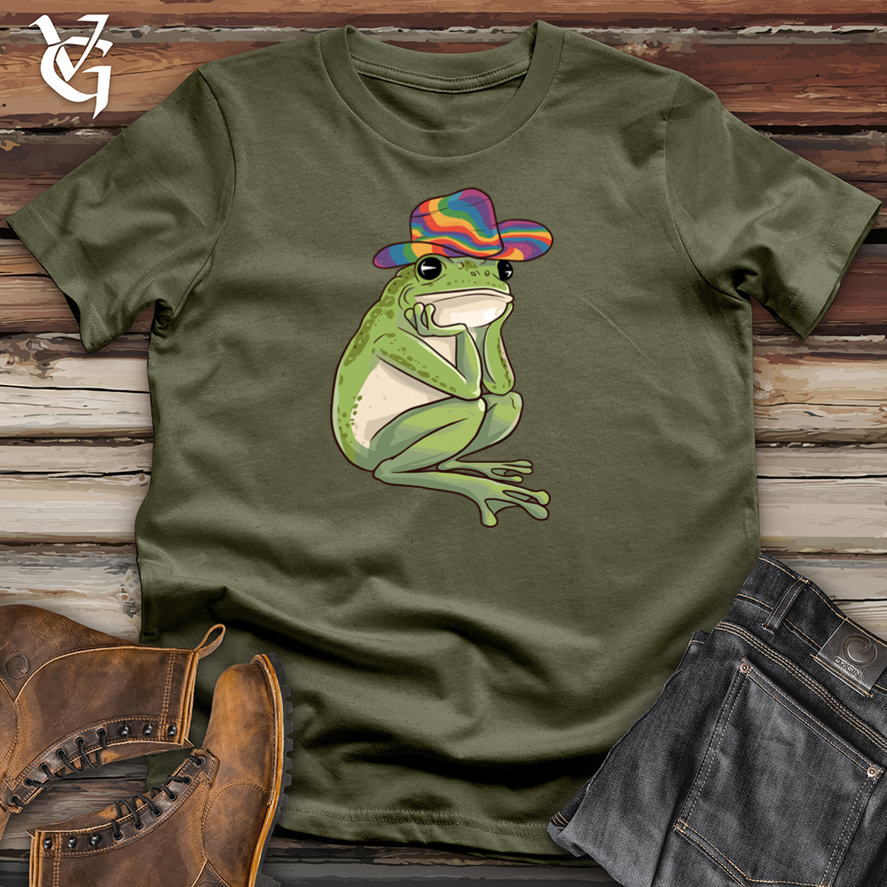Rainbow Cowboy Hat Frog Cotton Tee