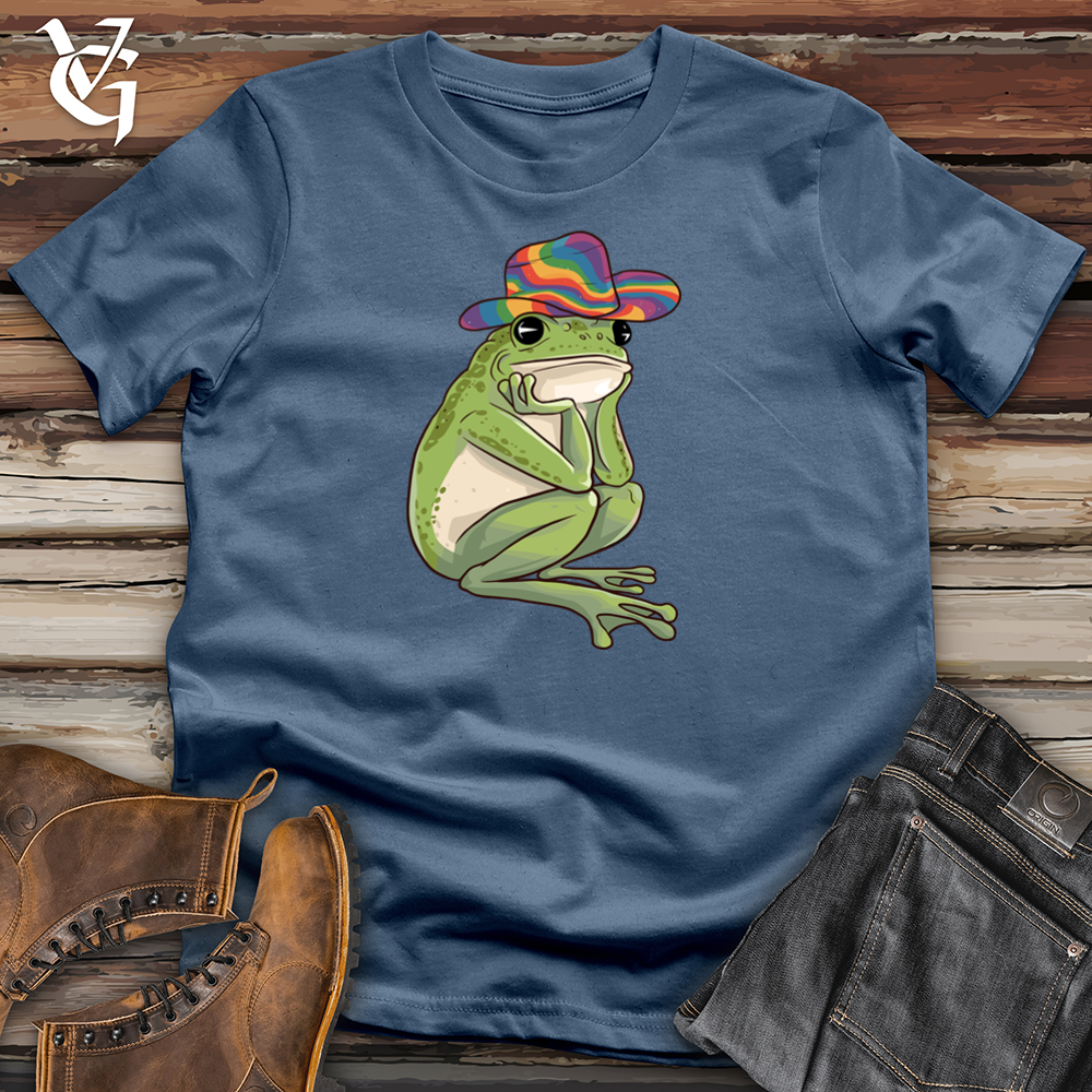 Rainbow Cowboy Hat Frog Cotton Tee