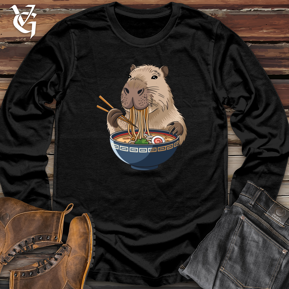 Capybara Eating Noodles Long Sleeve