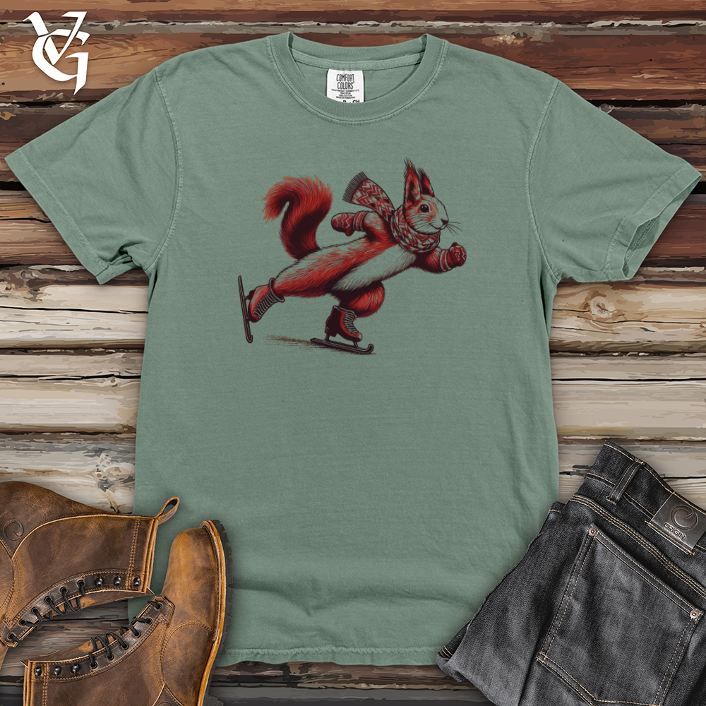 Ice Skating Squirrel Heavy Cotton Comfort Colors Tee