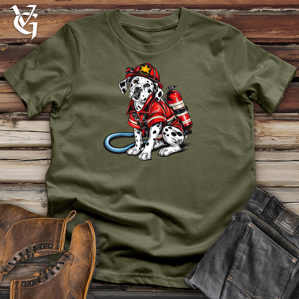 Dalmatian Firefighter Hero Cotton Tee