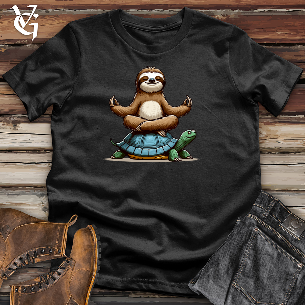 Meditation Sloth With Turtle Cotton Tee