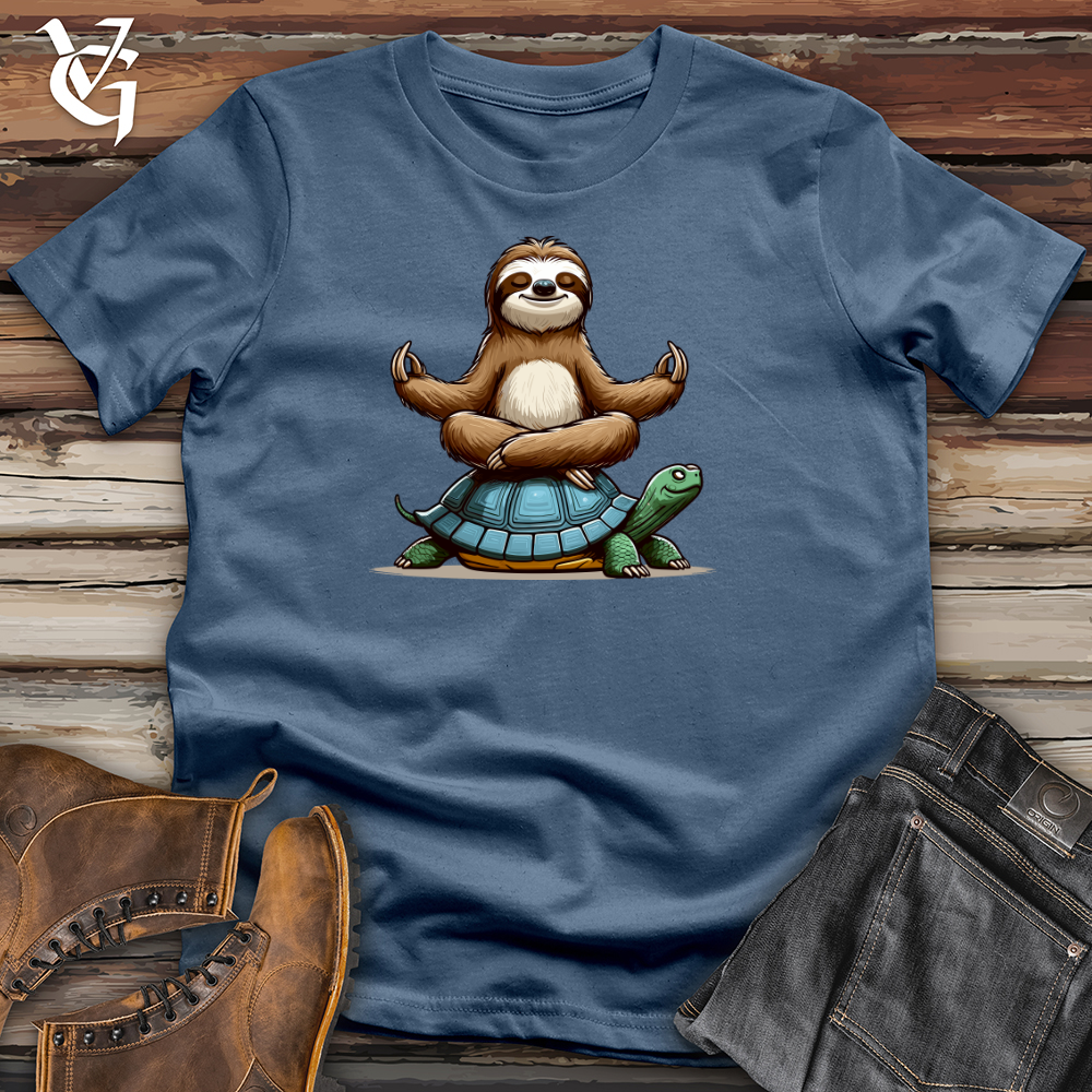 Meditation Sloth With Turtle Cotton Tee