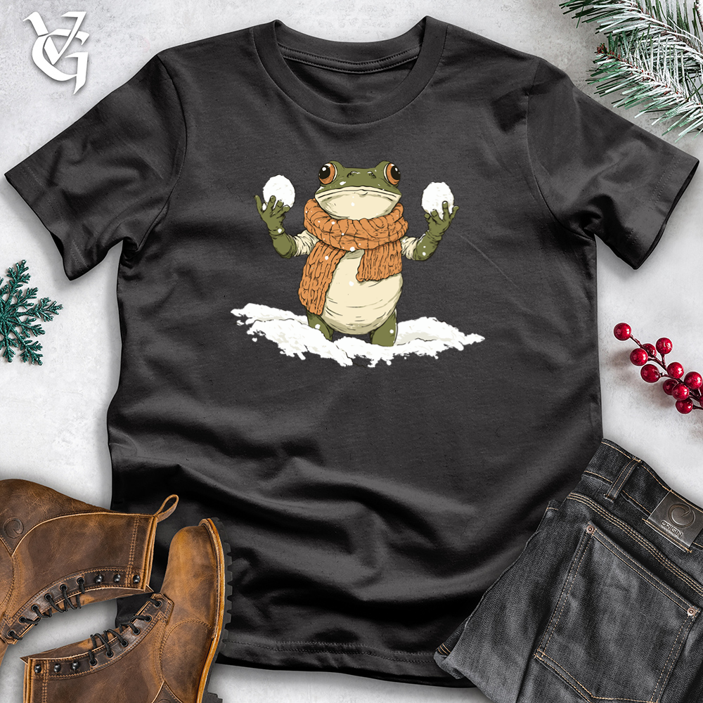 Frog Snowball Fight Cotton Tee