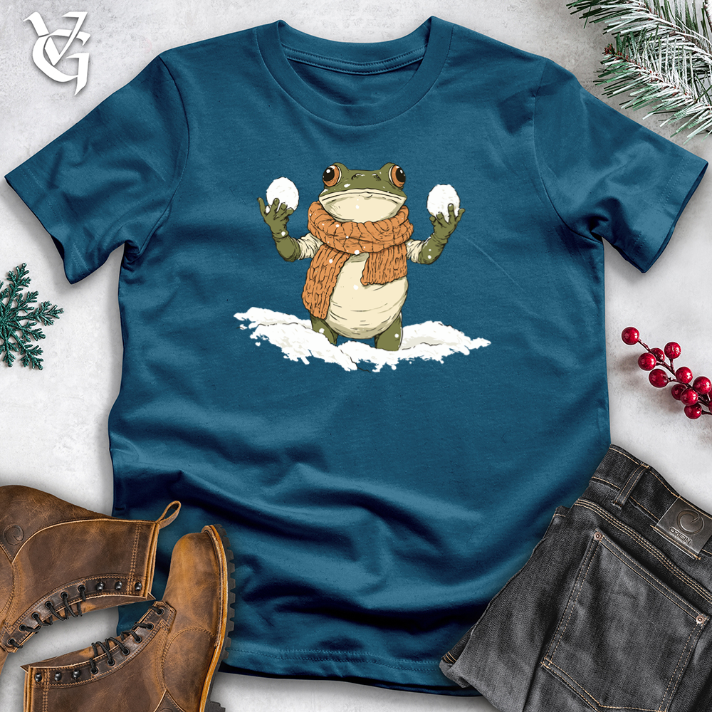 Frog Snowball Fight Cotton Tee