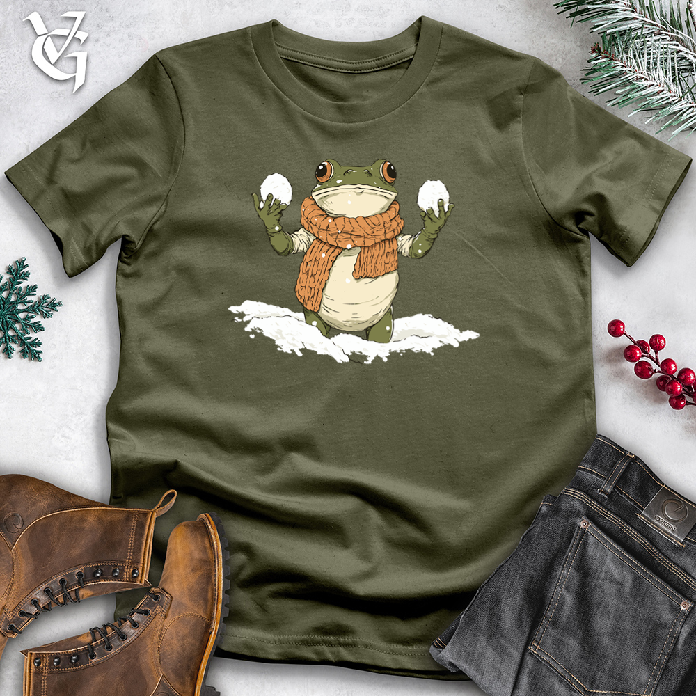 Frog Snowball Fight Cotton Tee