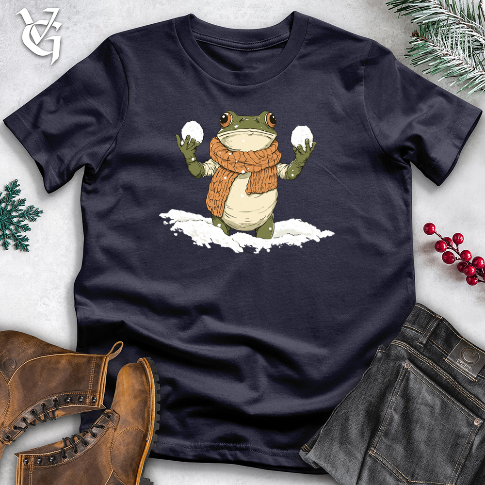 Frog Snowball Fight Cotton Tee