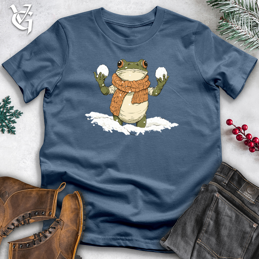 Frog Snowball Fight Cotton Tee