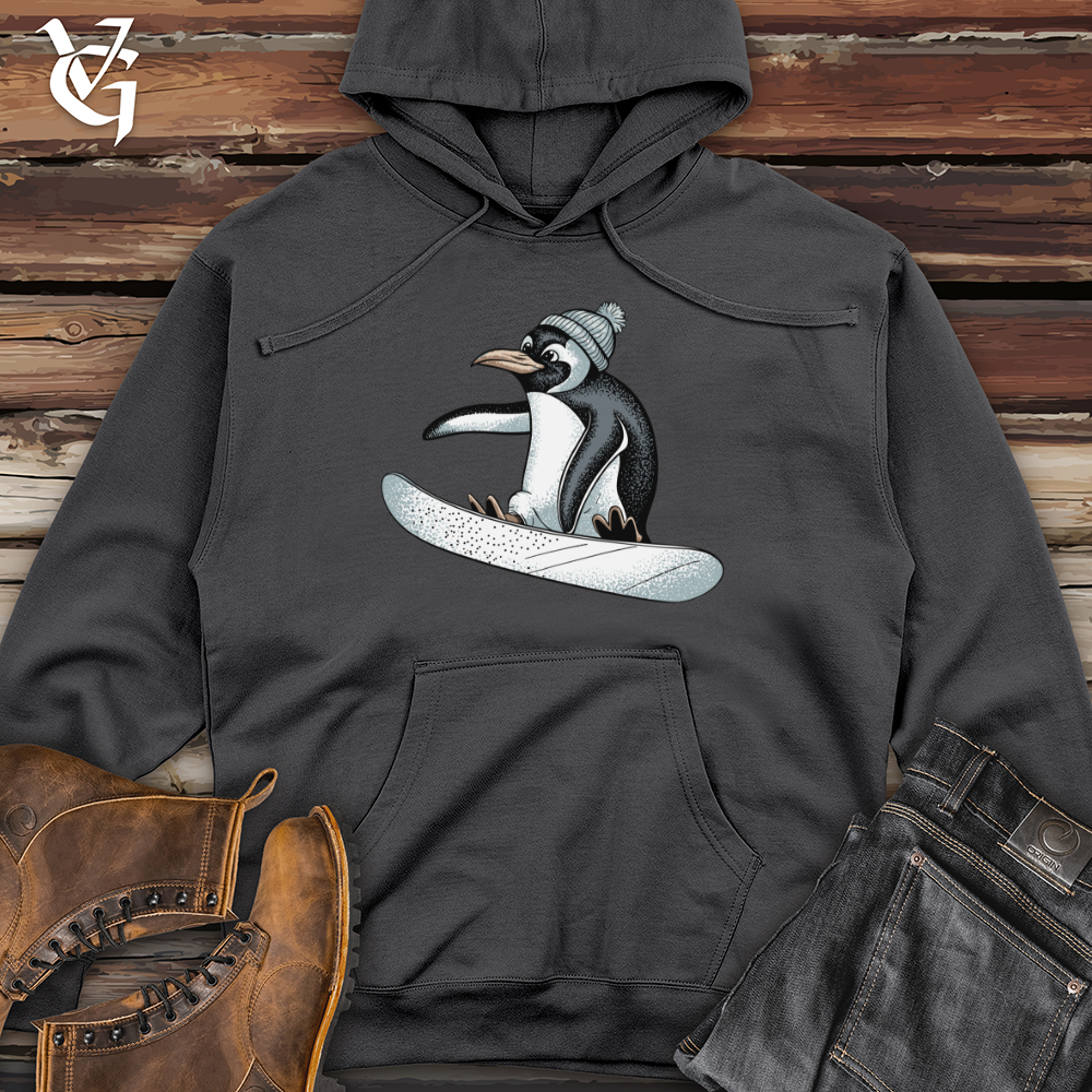 Snowboarding Penguin Midweight Hooded Sweatshirt