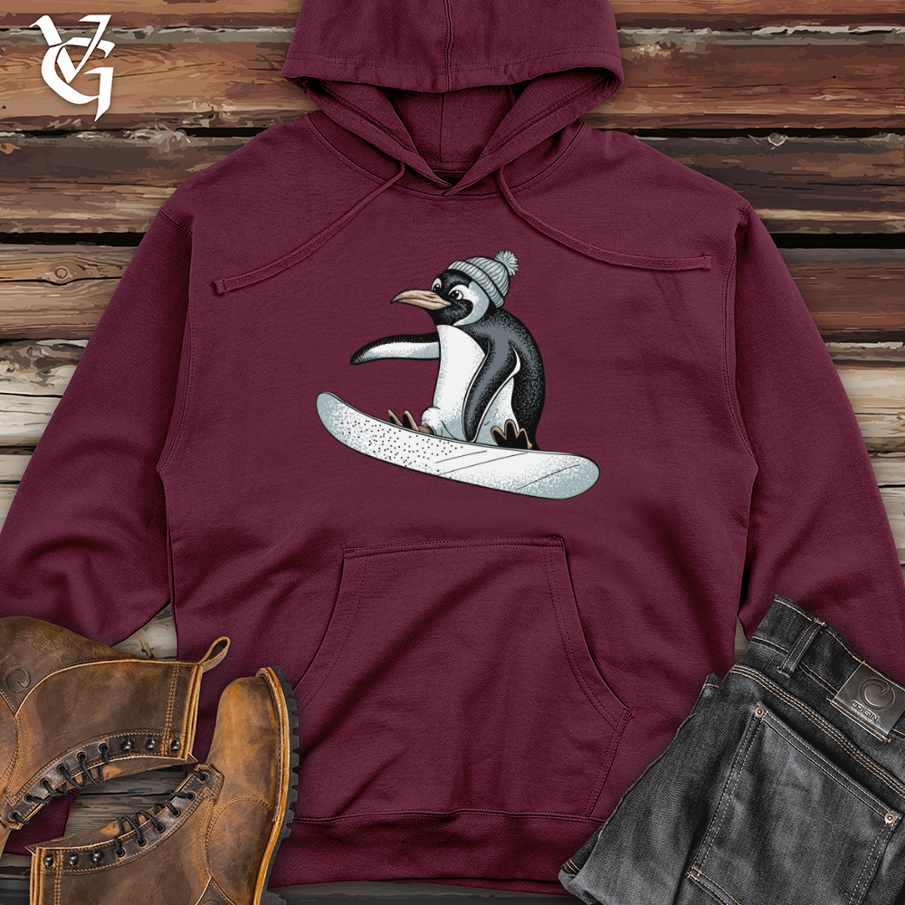 Snowboarding Penguin Midweight Hooded Sweatshirt