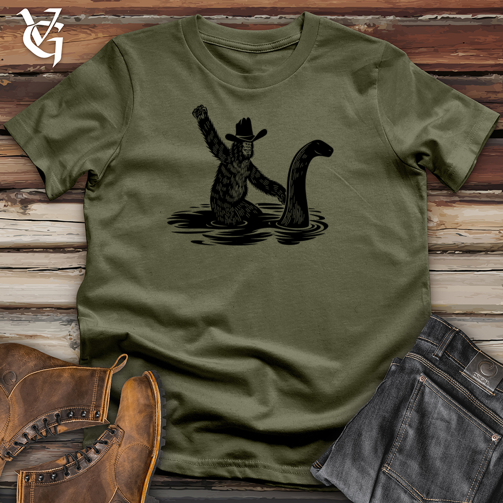 Bigfoot with Hilarious Loch Ness Monster Cotton Tee