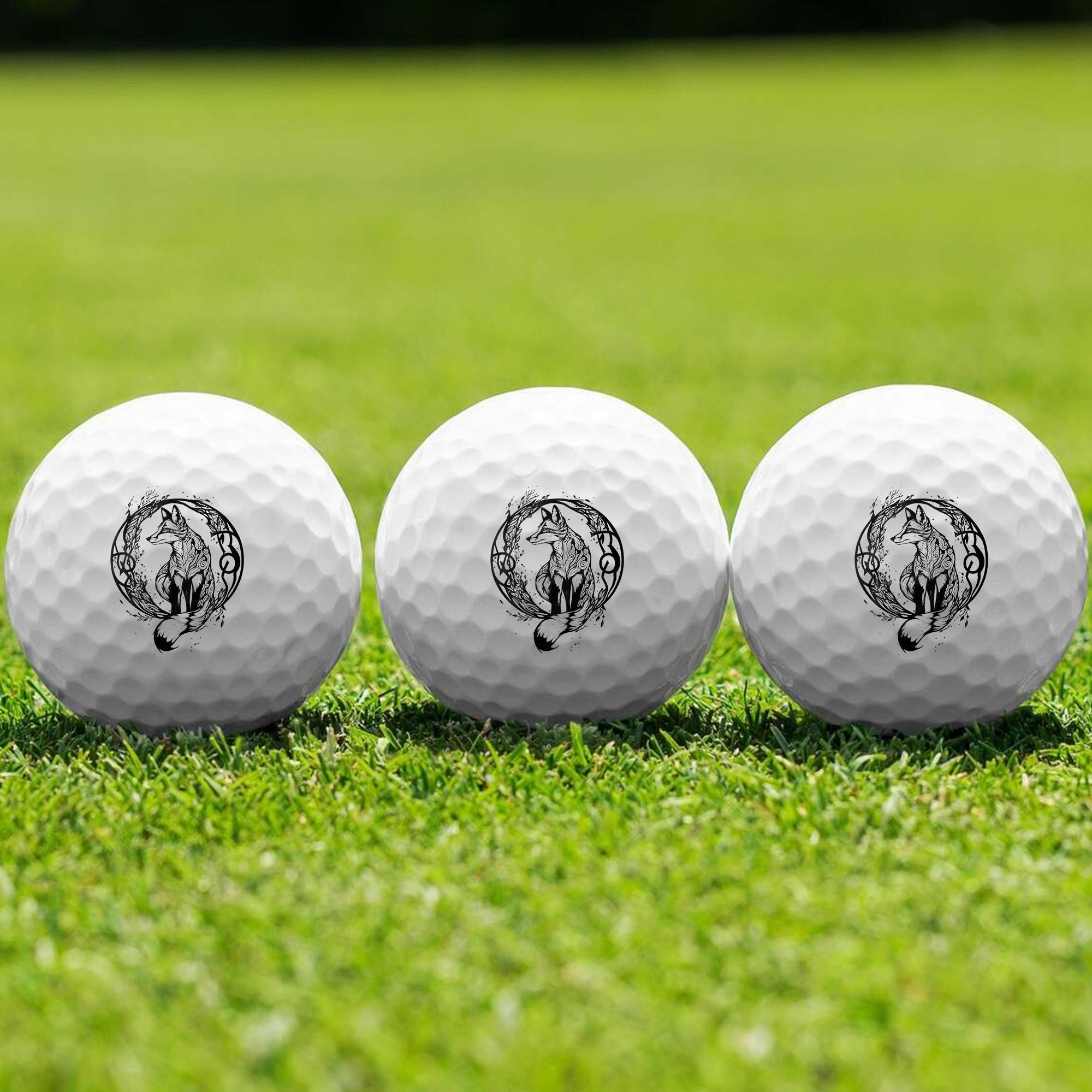 Fox Tattoo Golf Ball 3 Pack