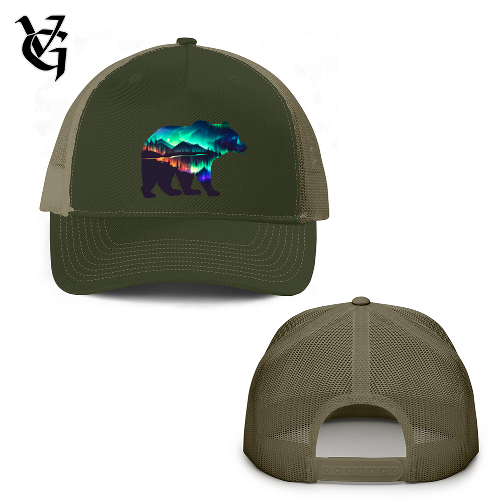 Northern Lights Bear Trucker Hat