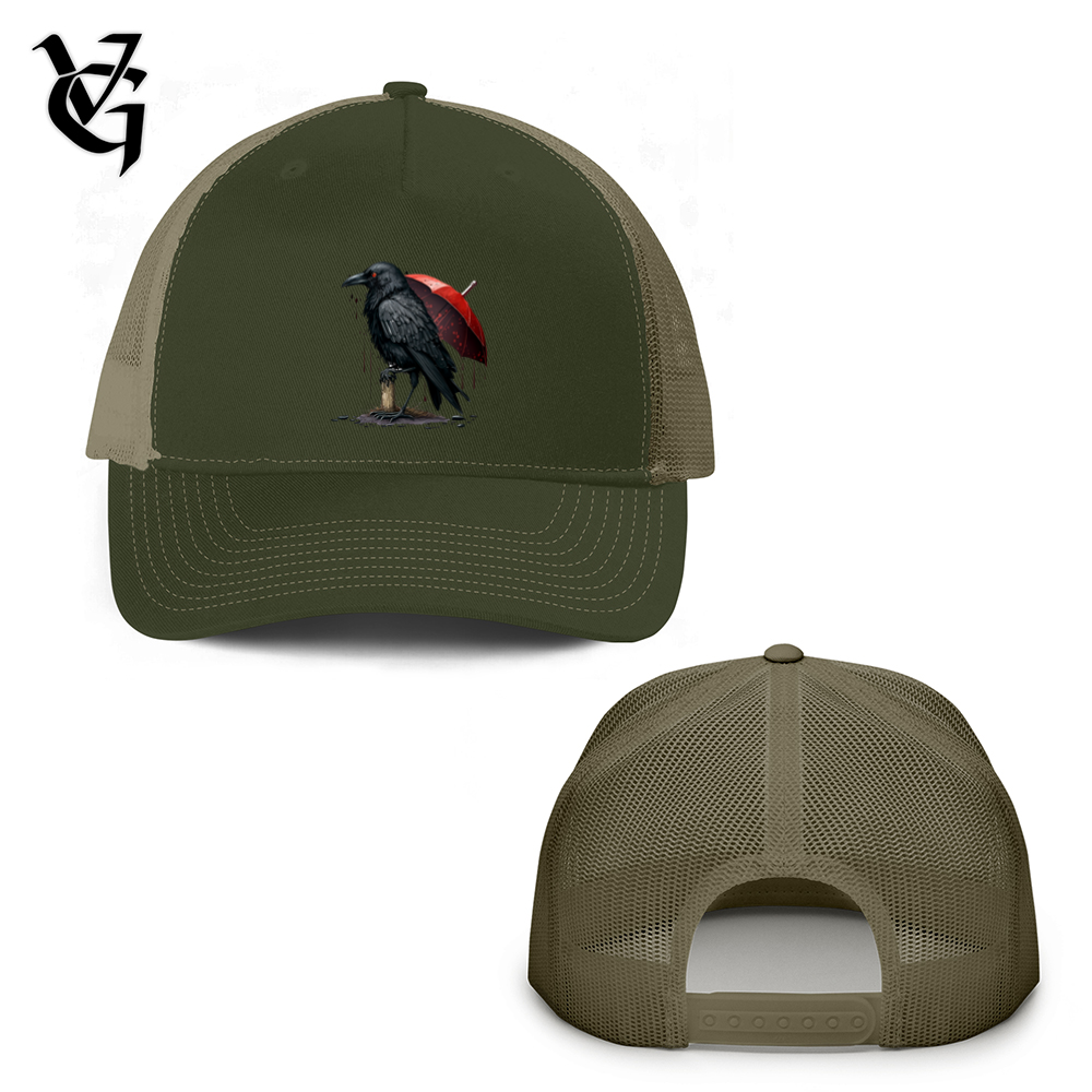 Raven in the Rain Trucker Hat