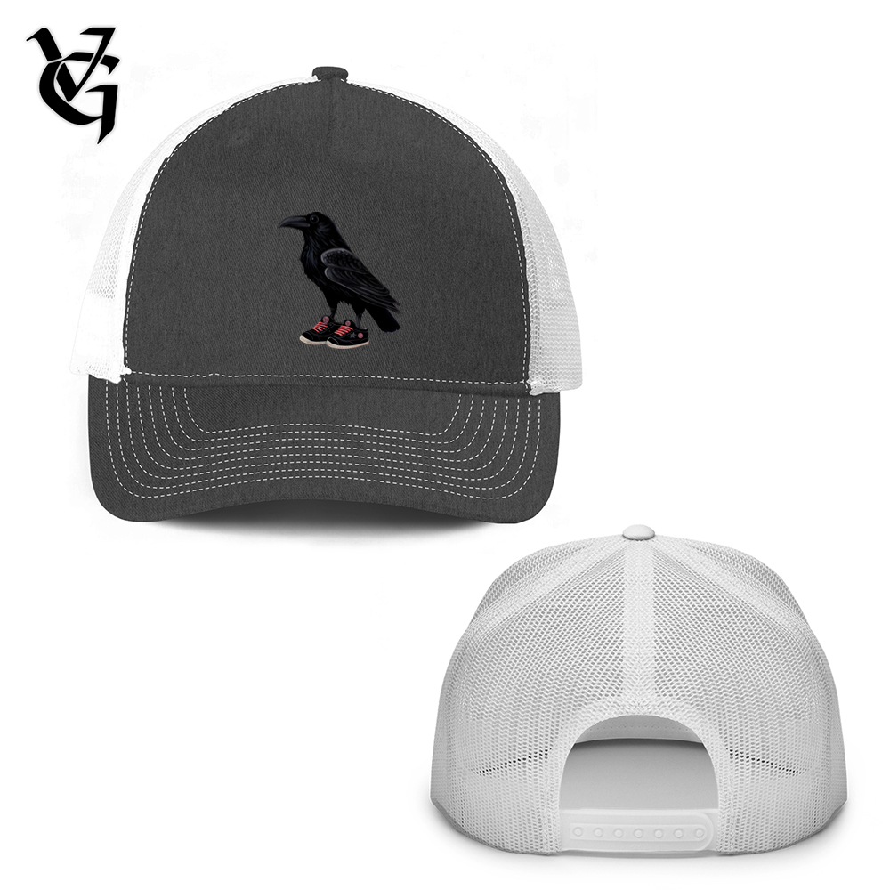 Raven Wearing Sneakers Trucker Hat