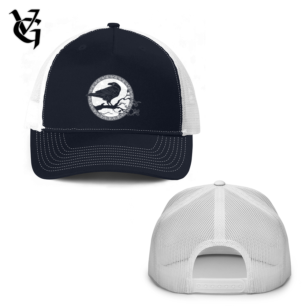 White Winter Raven Trucker Hat