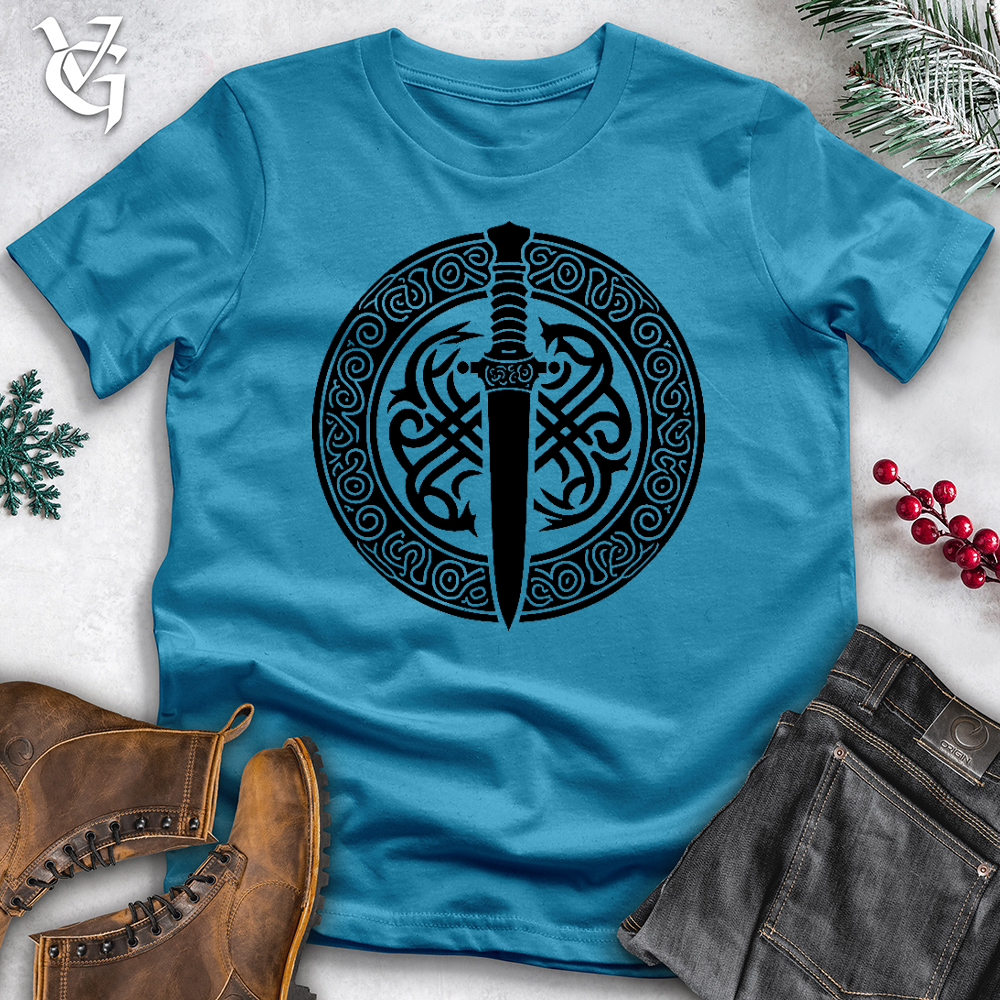 Viking Goods Celtic Dagger Cotton Tee Aqua / L