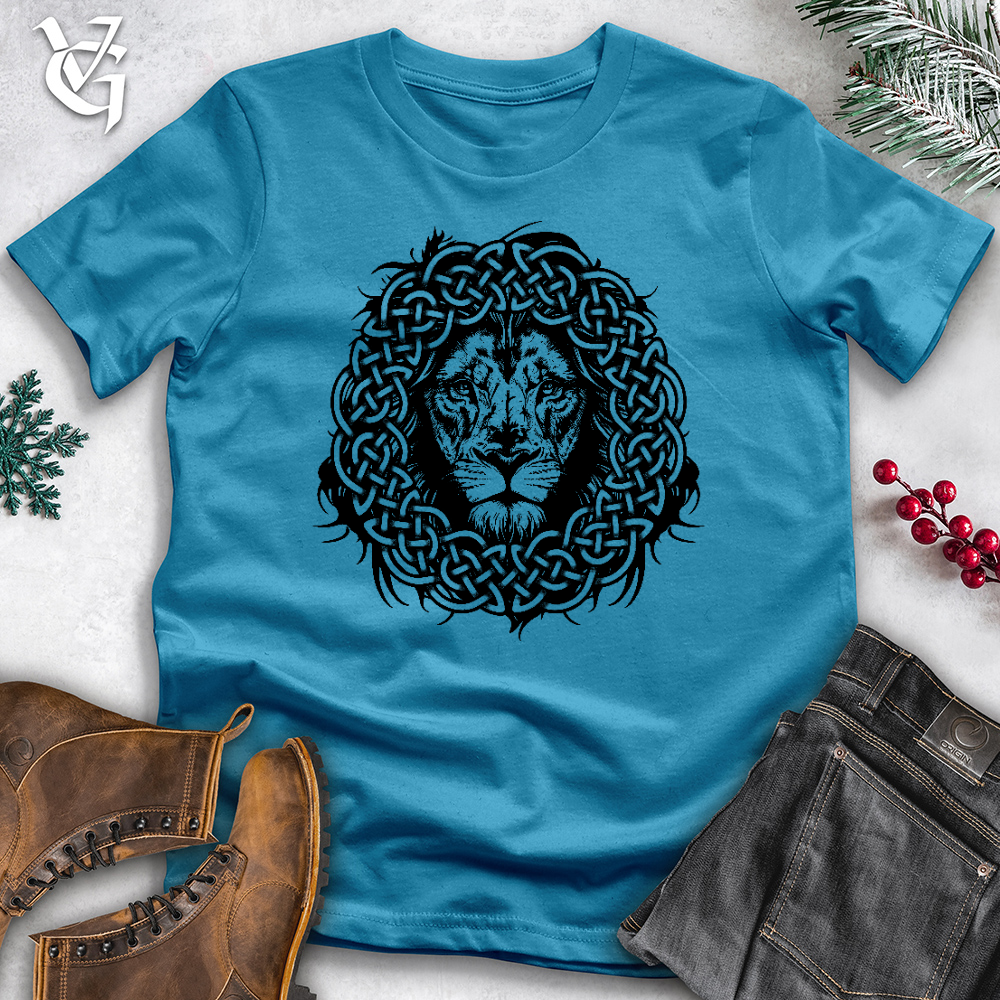 Viking Goods Celtic Lion Cotton Tee Aqua / L