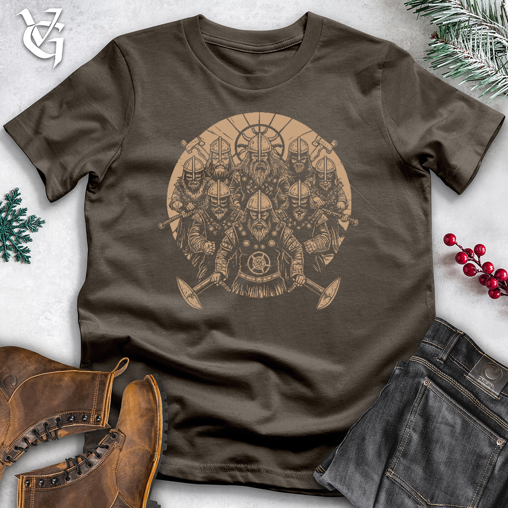 Viking Goods A Gang of Stern Vikings Stands Ominously With Shields Cotton Tee Army / L