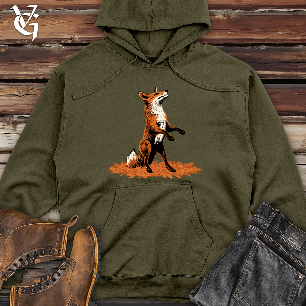 Viking Goods Autumn Fox Frenzy Midweight Hooded Sweatshirt Army / L