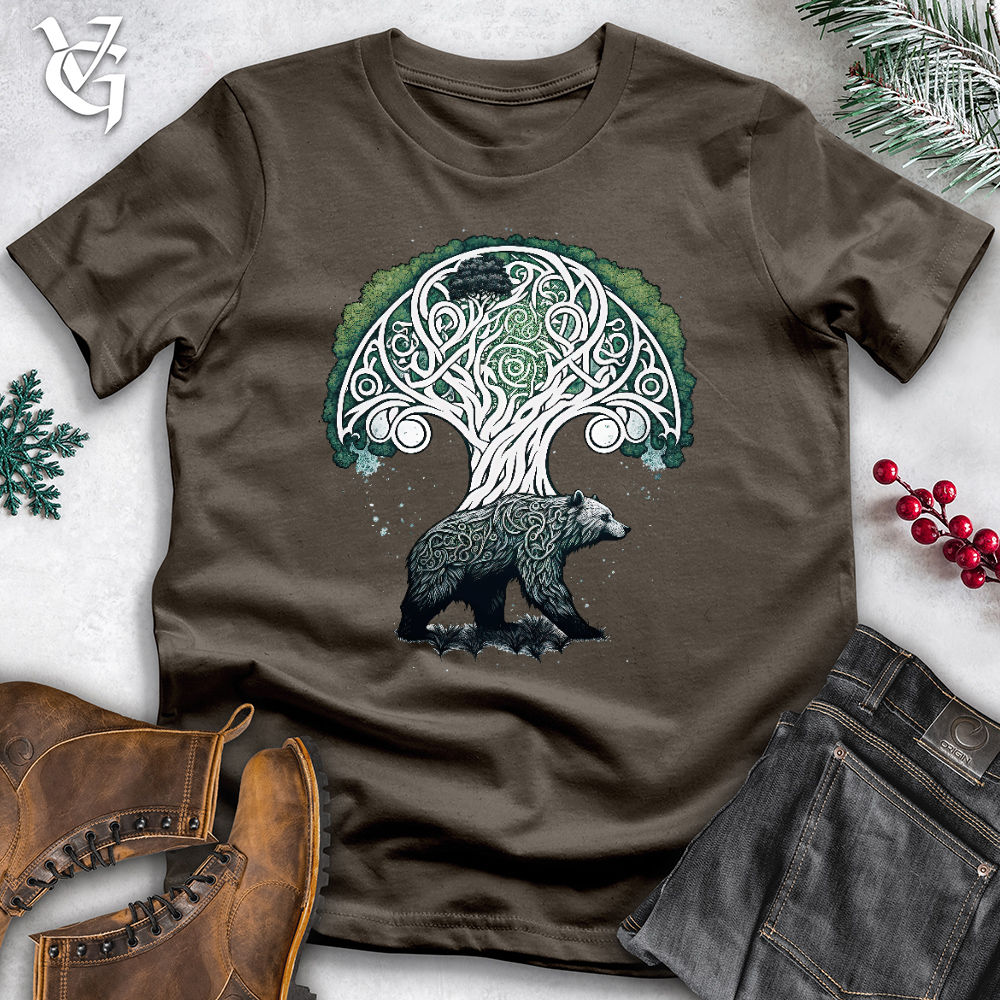 Viking Goods Celtic Bear Of Life Cotton Tee Army / L