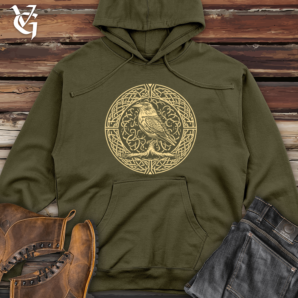 Viking Goods Celtic Bird Emblem Midweight Hooded Sweatshirt Classic Navy / L