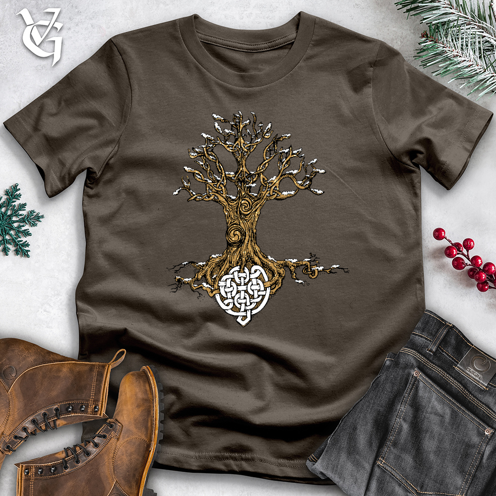 Viking Goods Celtic Roots With Snow Cotton Tee Army / L