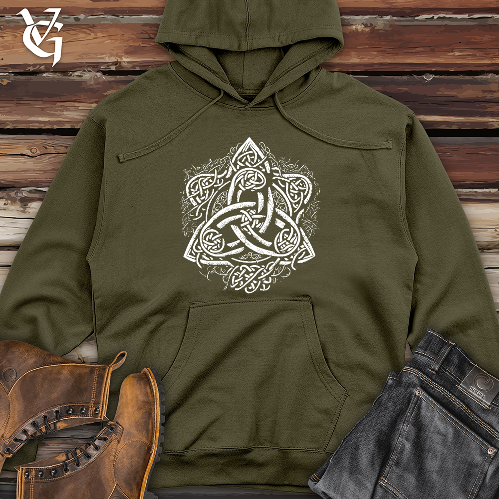 Viking Goods Celtic Trinity Emblem Midweight Hooded Sweatshirt Army / L