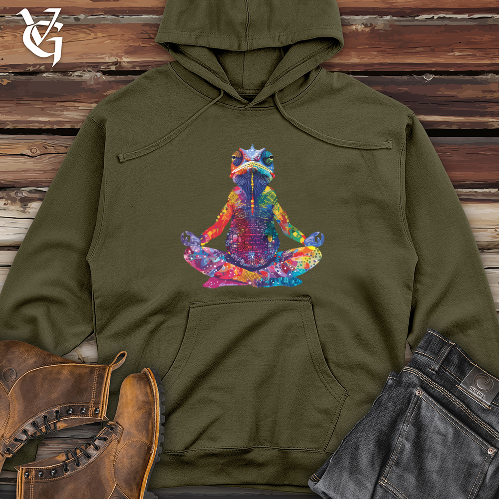 Viking Goods Chameleon Zen Mandala Midweight Hooded Sweatshirt Army / L