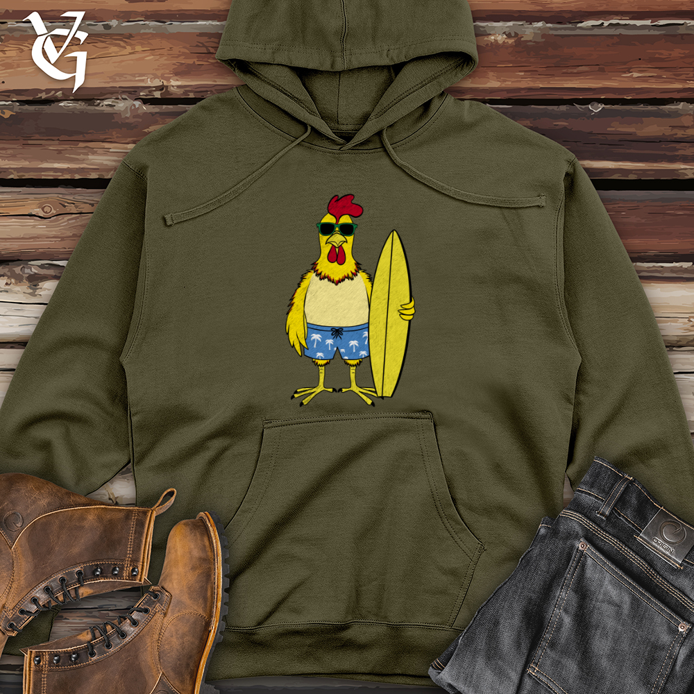 Viking Goods Chicken Surf Midweight Hooded Sweatshirt Army / L