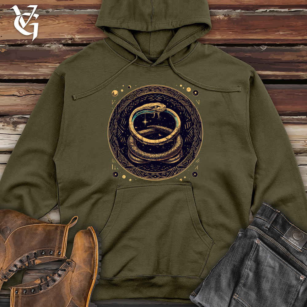 Viking Goods Cosmic Serpent Enigma Midweight Hooded Sweatshirt Army / L