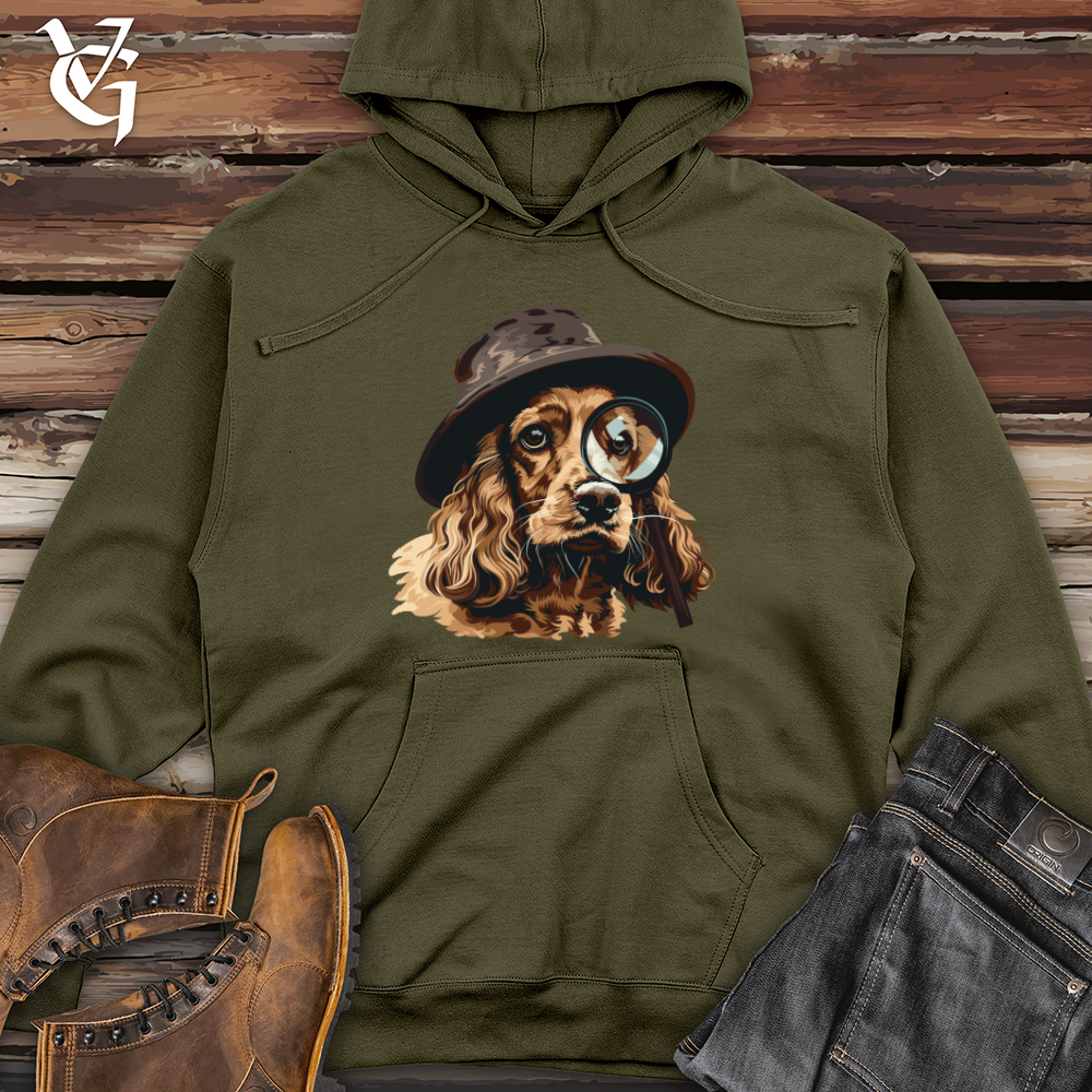 Viking Goods Detective Spaniel Sleuth Midweight Hooded Sweatshirt Army / L