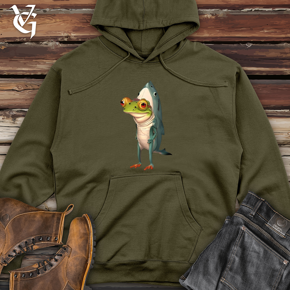 Viking Goods Frog Shark Midweight Hooded Sweatshirt Army / L