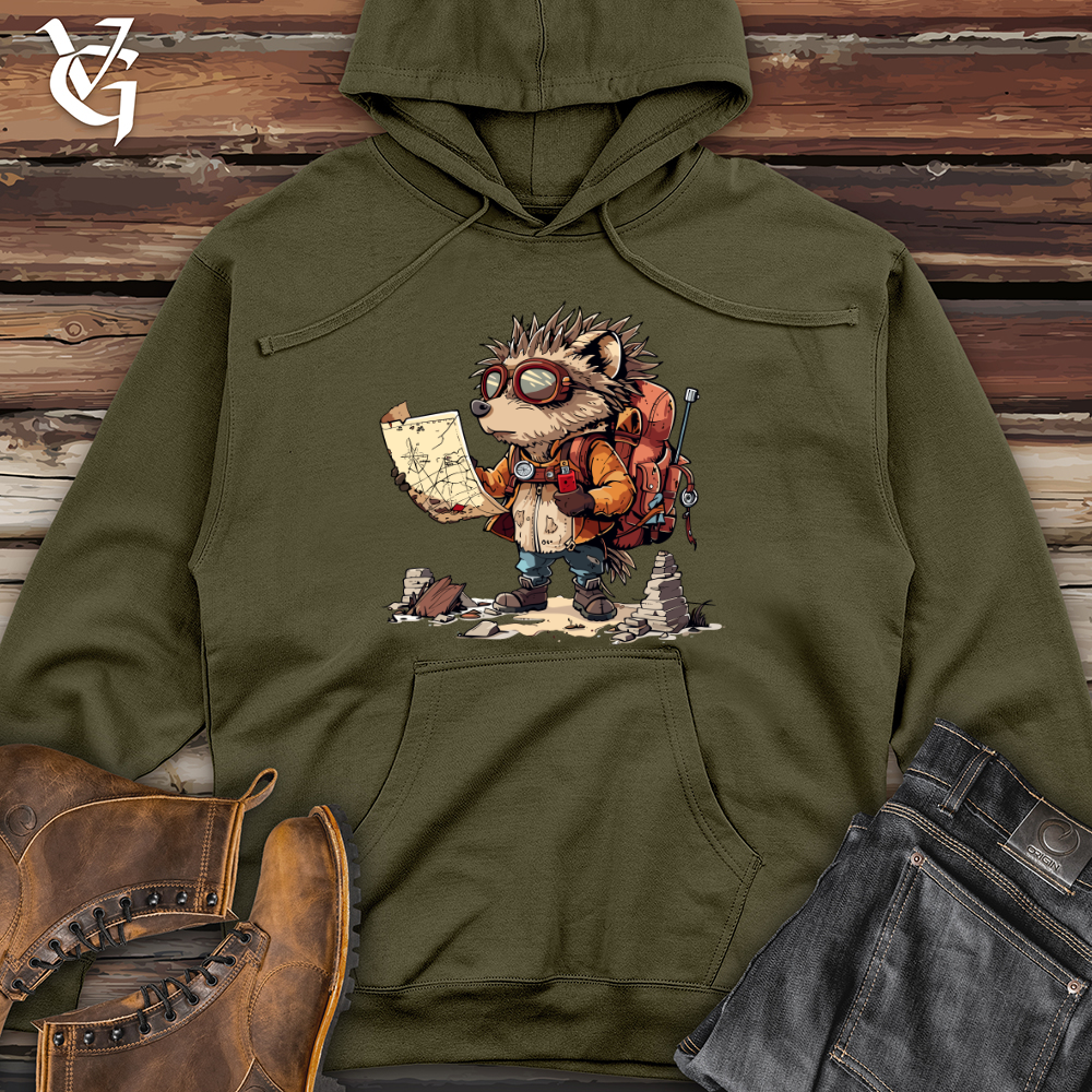 Viking Goods Hedgehog Explorer Quest Midweight Hooded Sweatshirt Army / L