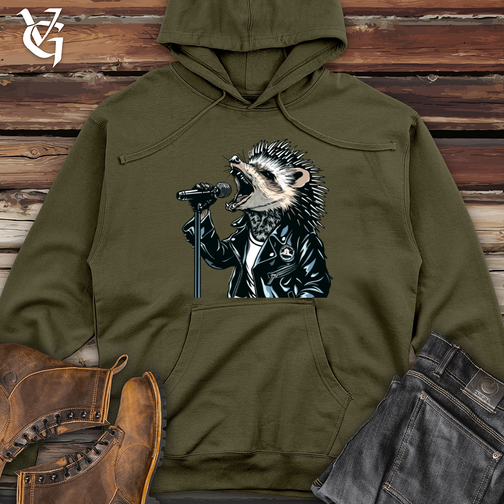 Viking Goods Hedgehog Punk Vocalist Midweight Hooded Sweatshirt Army / L