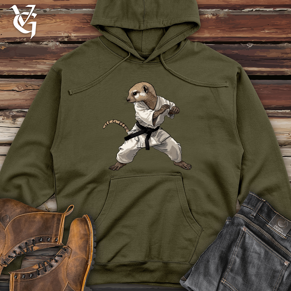 Viking Goods Meerkat Martial Arts Midweight Hooded Sweatshirt Army / L