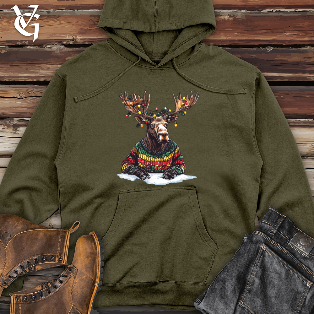 Viking Goods Merry Moose Midweight Hooded Sweatshirt Army / L