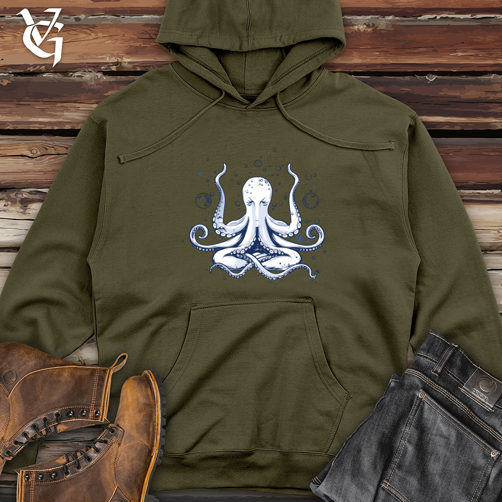 Viking Goods Octopus Bubble Meditation Midweight Hooded Sweatshirt Army / L