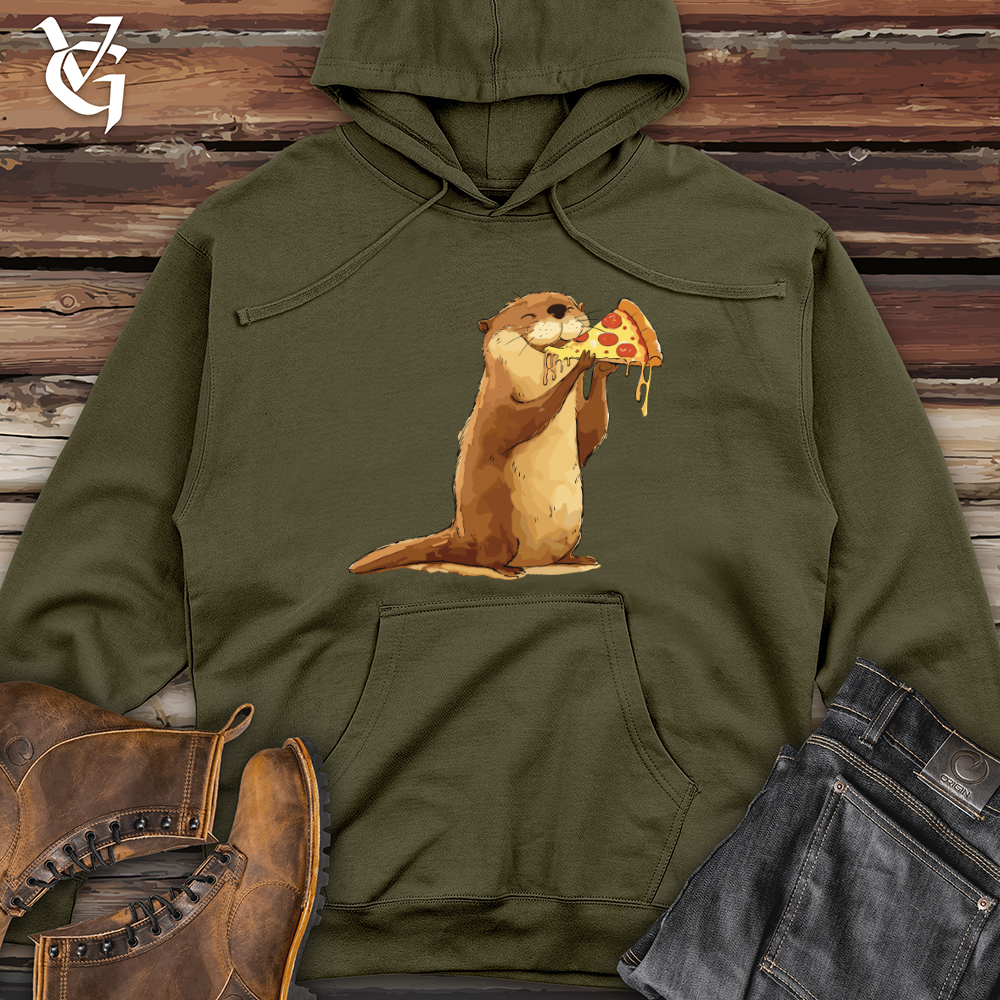 Viking Goods Otter Pizza Munchin Midweight Hooded Sweatshirt Army / L
