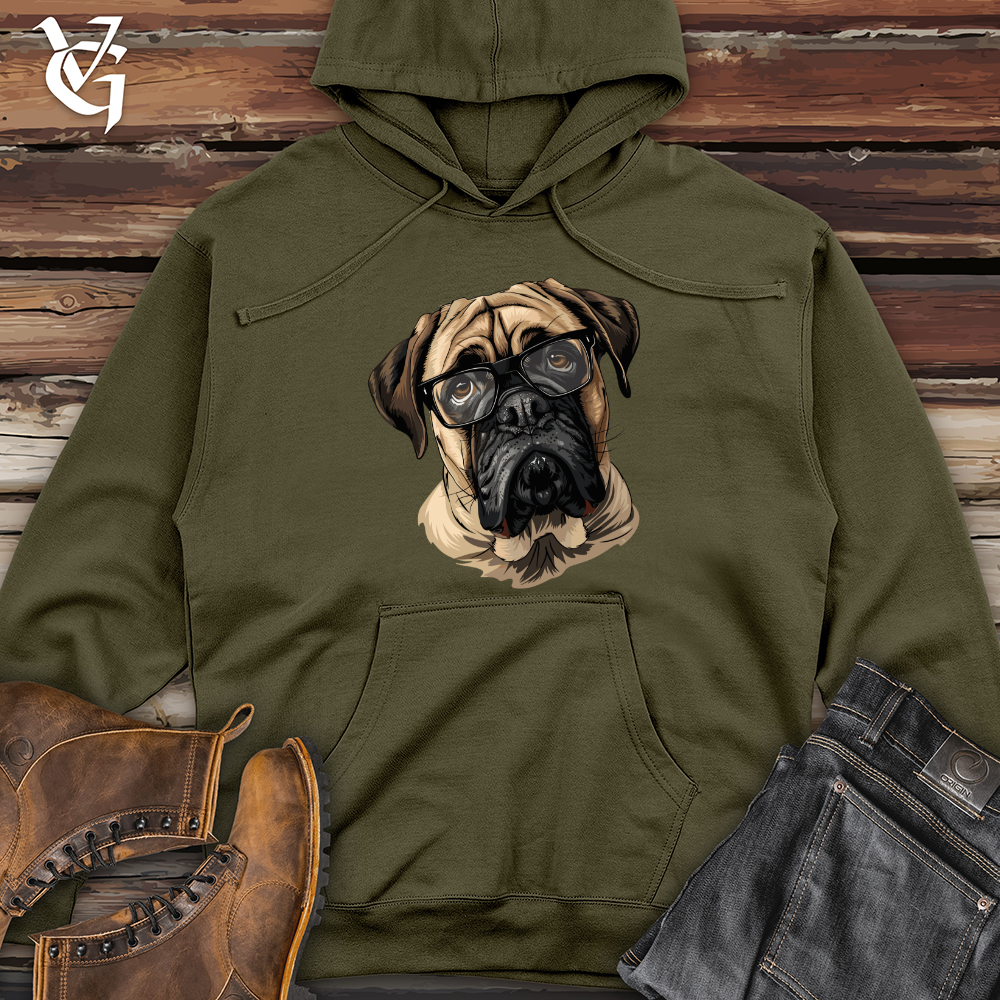 Viking Goods Pensive English Mastiff Portrait Midweight Hooded Sweatshirt Army / L